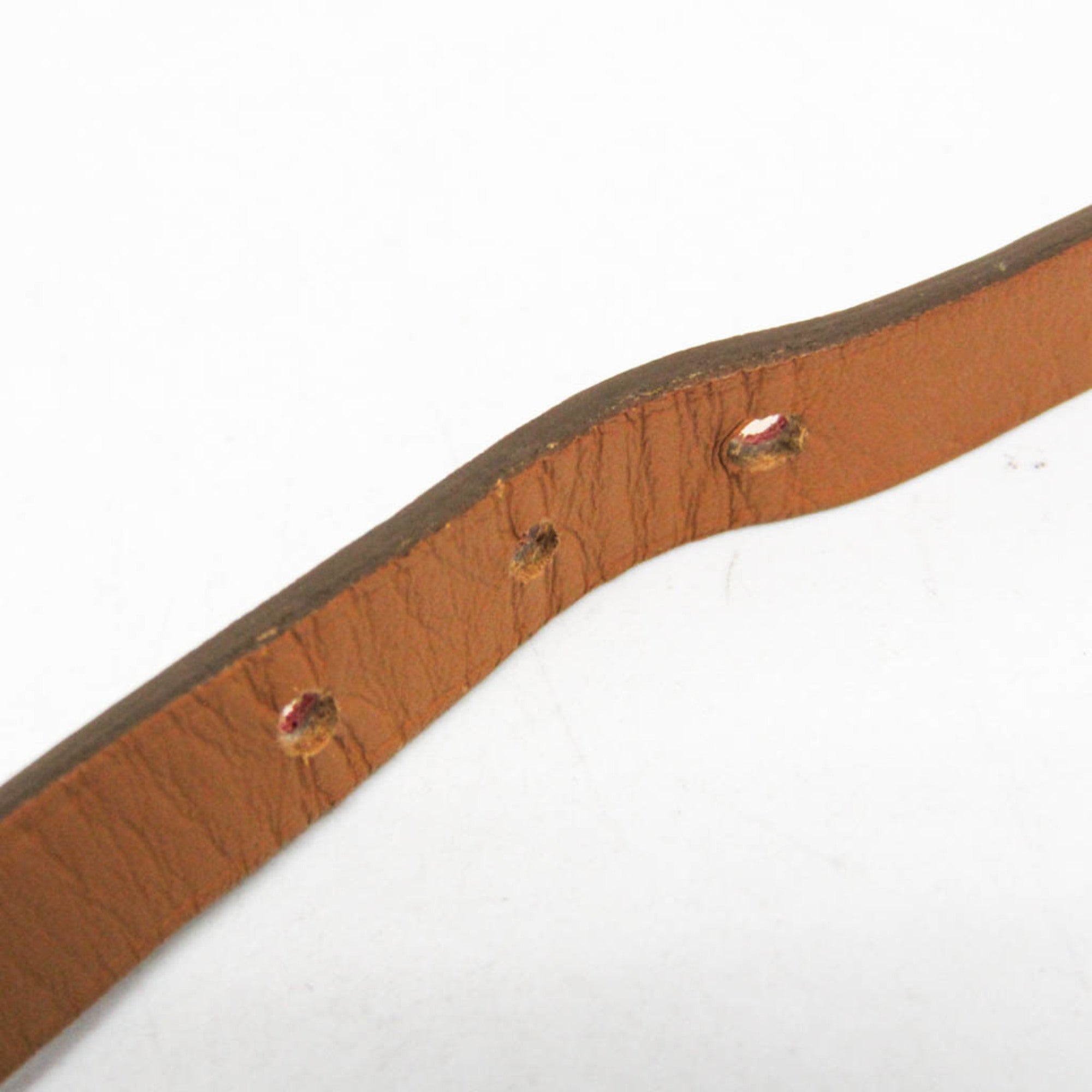 Hermes Hapi 3 Leather With Metal Pink Leather Bracelet Jewelry (Pre-Owned)