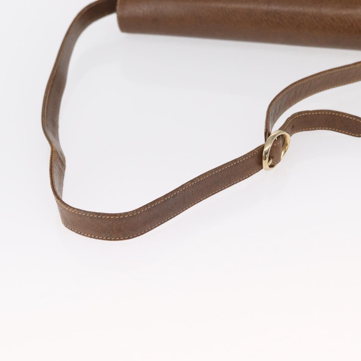 Gucci Vintage Flap Leather Brown Leather Shoulder Bag Bag (Pre-Owned)