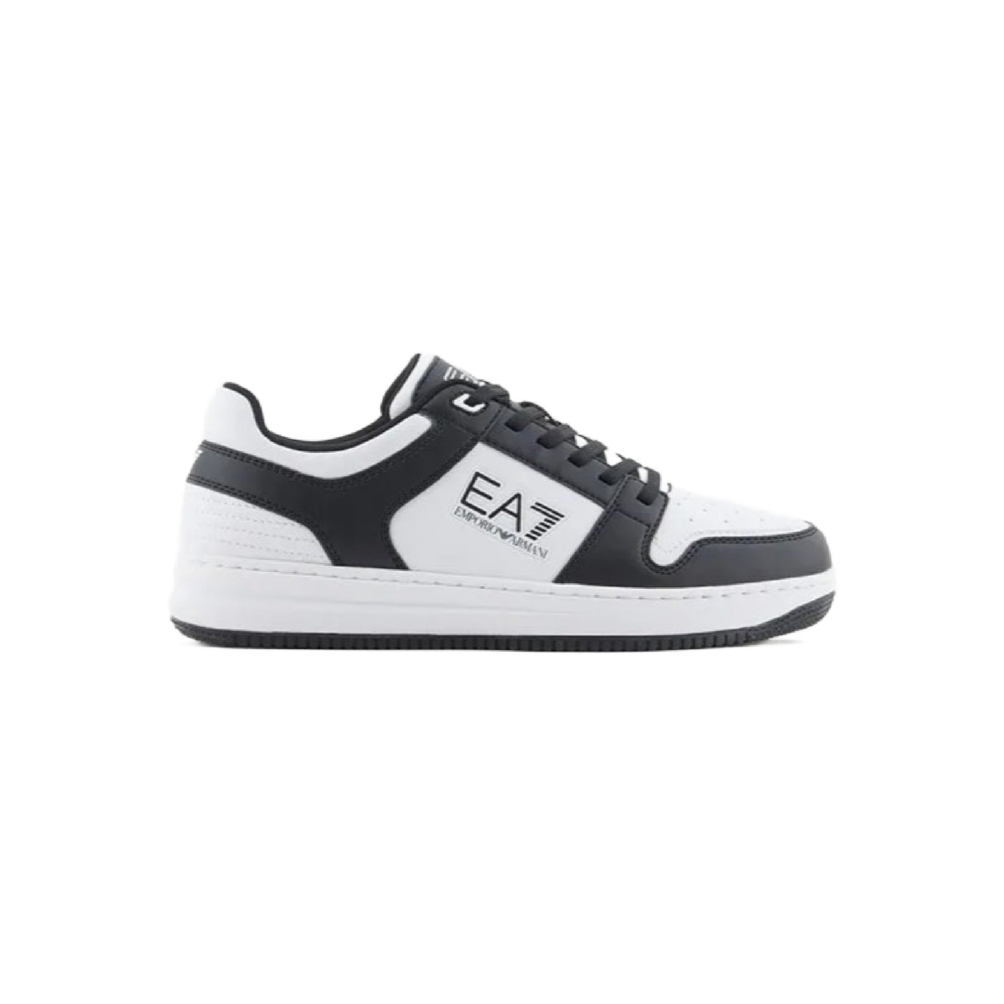 EA7 Emporio Armani Black And White Polyester Men's Sneakers