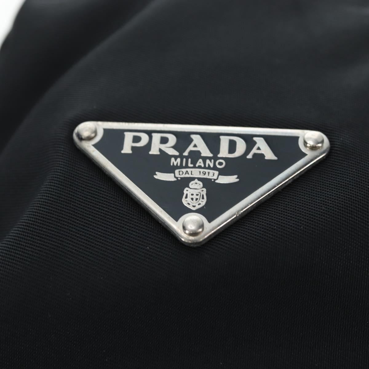Prada Double Pocket Buckle Flap Tessuto And Leather Black Nylon Handbag (Pre-Owned)