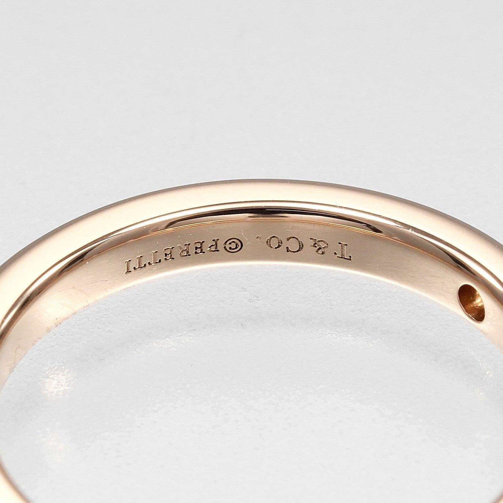 Tiffany & Co. Stacking Band Ring With 8 Diamonds 18K Pink Gold With Diamonds Gold Pink_Gold Ring Jewelry (Pre-Owned)