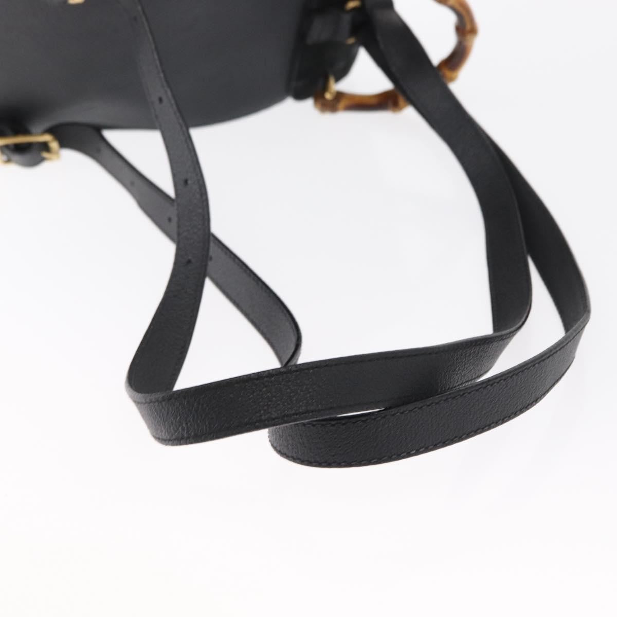 Gucci Vintage Bamboo Suede Black Suede Backpack Bag (Pre-Owned)