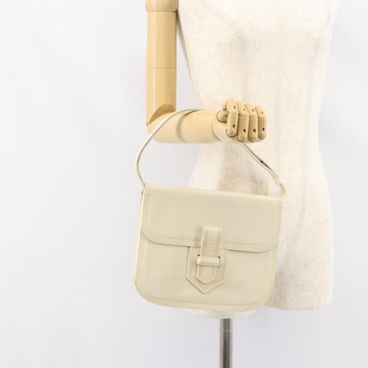 Saint Laurent Vintage Leather White Leather Shoulder Bag Bag (Pre-Owned)
