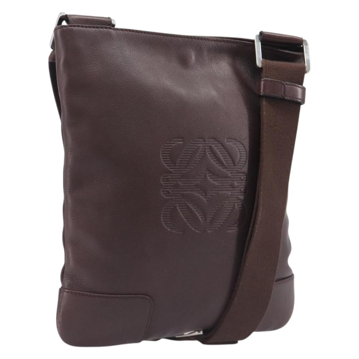 Loewe Anagram Leather Brown Leather Shoulder Bag Bag (Pre-Owned)