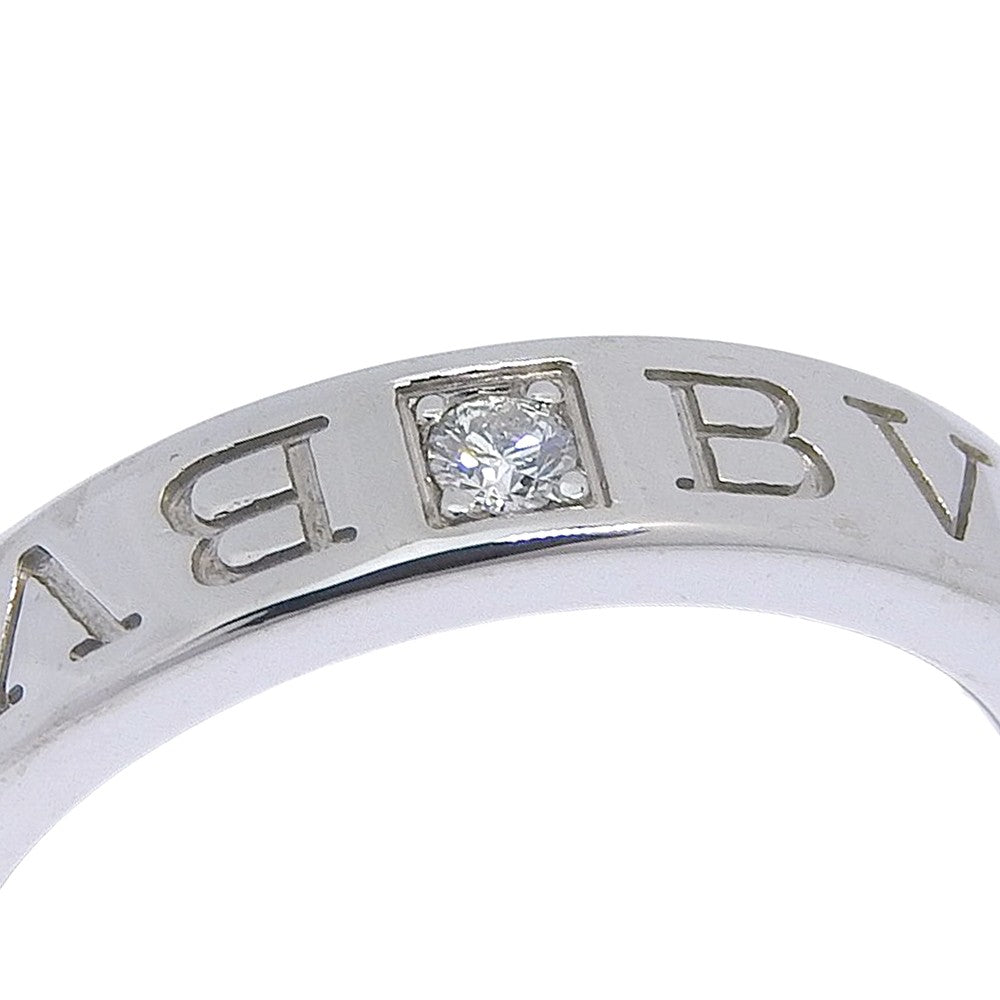 Bvlgari Bvlgari Bvlgari Band 18K White Gold With Diamond Silver White_Gold Ring Jewelry (Pre-Owned)