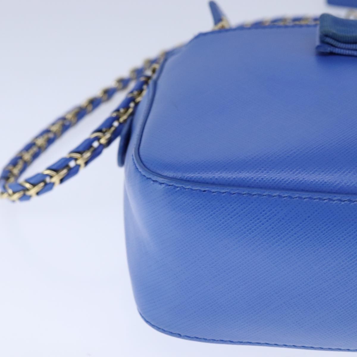 Salvatore Ferragamo Vala Leather Blue Leather Shoulder Bag Bag (Pre-Owned)