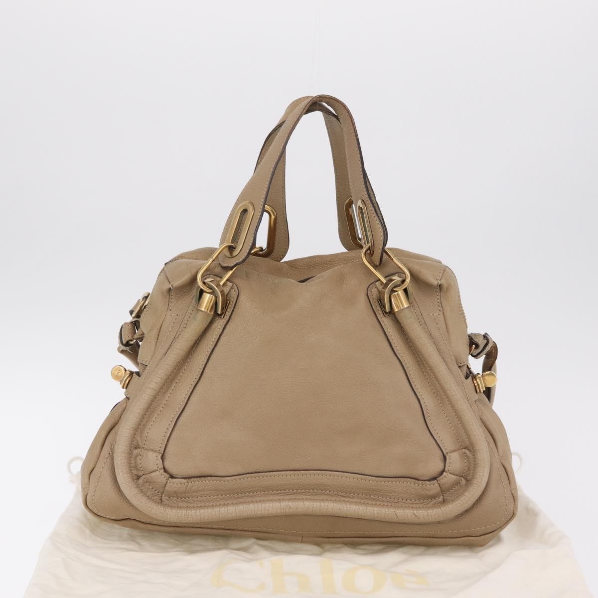 Chloe Paraty Top Handle Leather Beige Leather Handbag (Pre-Owned)