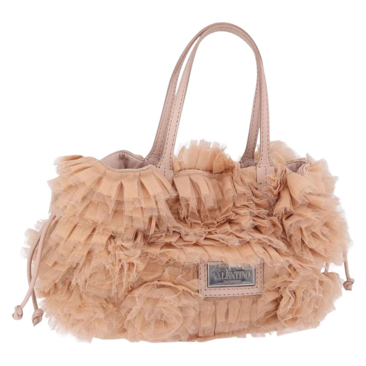 Valentino Garavani Rosier Tote Silk Pink Leather Tote Bag Bag (Pre-Owned)