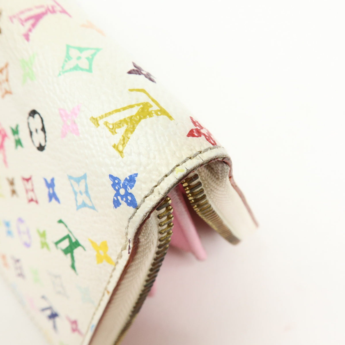 Louis Vuitton Zippy Monogram Multicolor White Canvas Wallets Accessory (Pre-Owned)