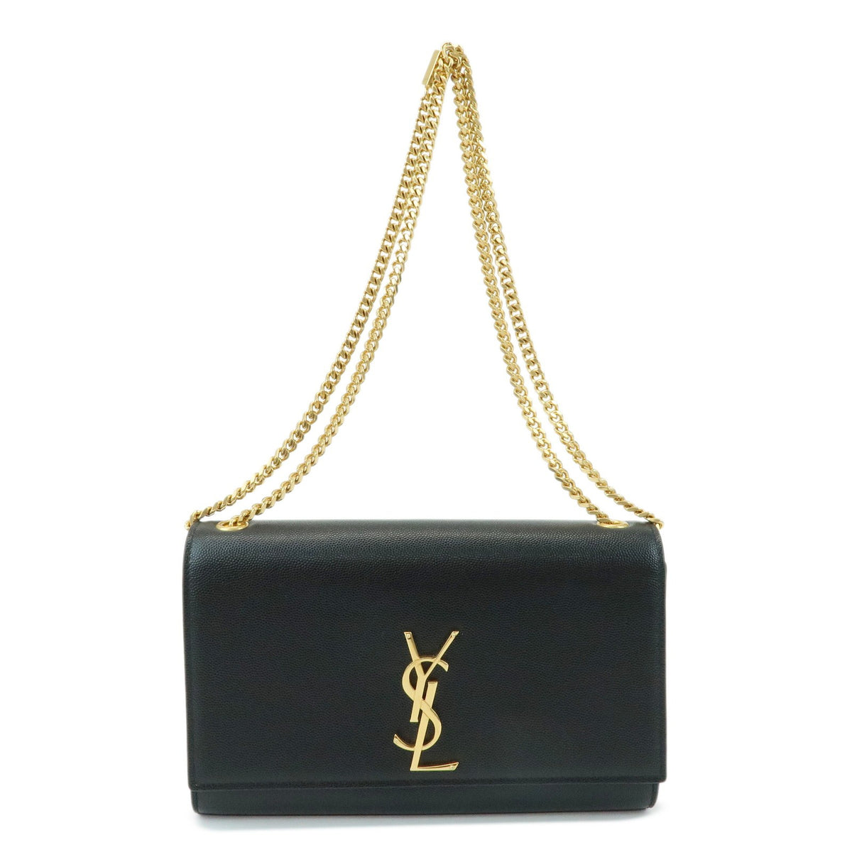 Saint Laurent Classic Monogram Leather Black Leather Crossbody Bag Bag (Pre-Owned)