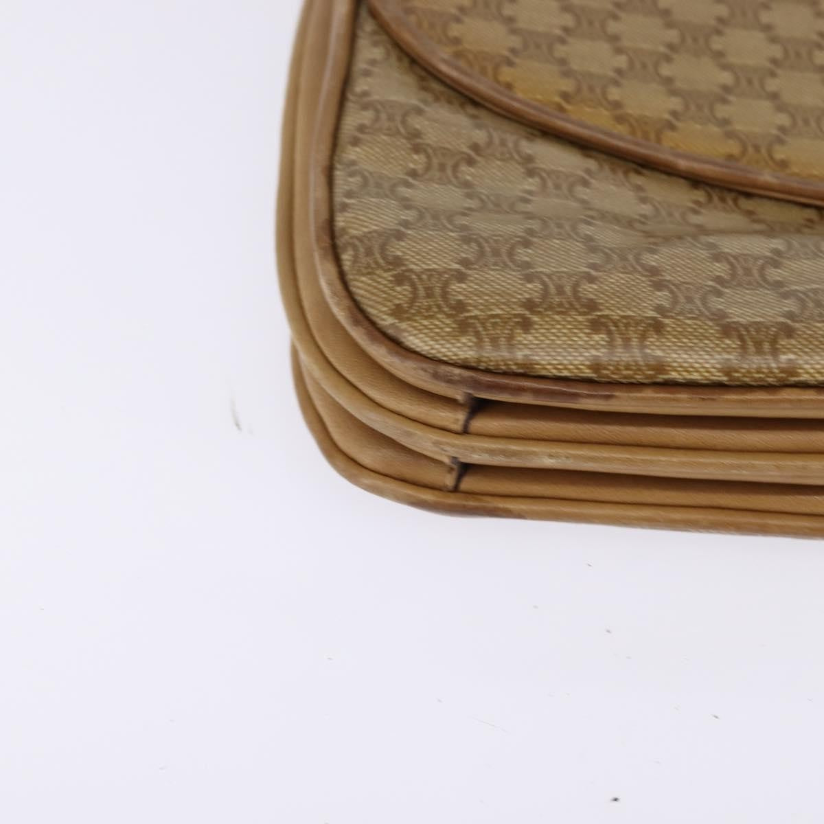 Celine Vintage Macadam Canvas And Leather Beige Canvas Shoulder Bag Bag (Pre-Owned)