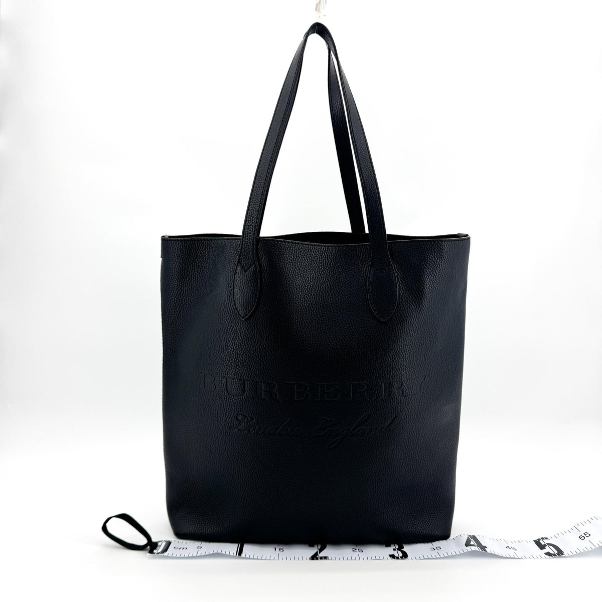 Burberry Remington Embossed Leather Black Leather Tote Bag Bag (Pre-Owned)