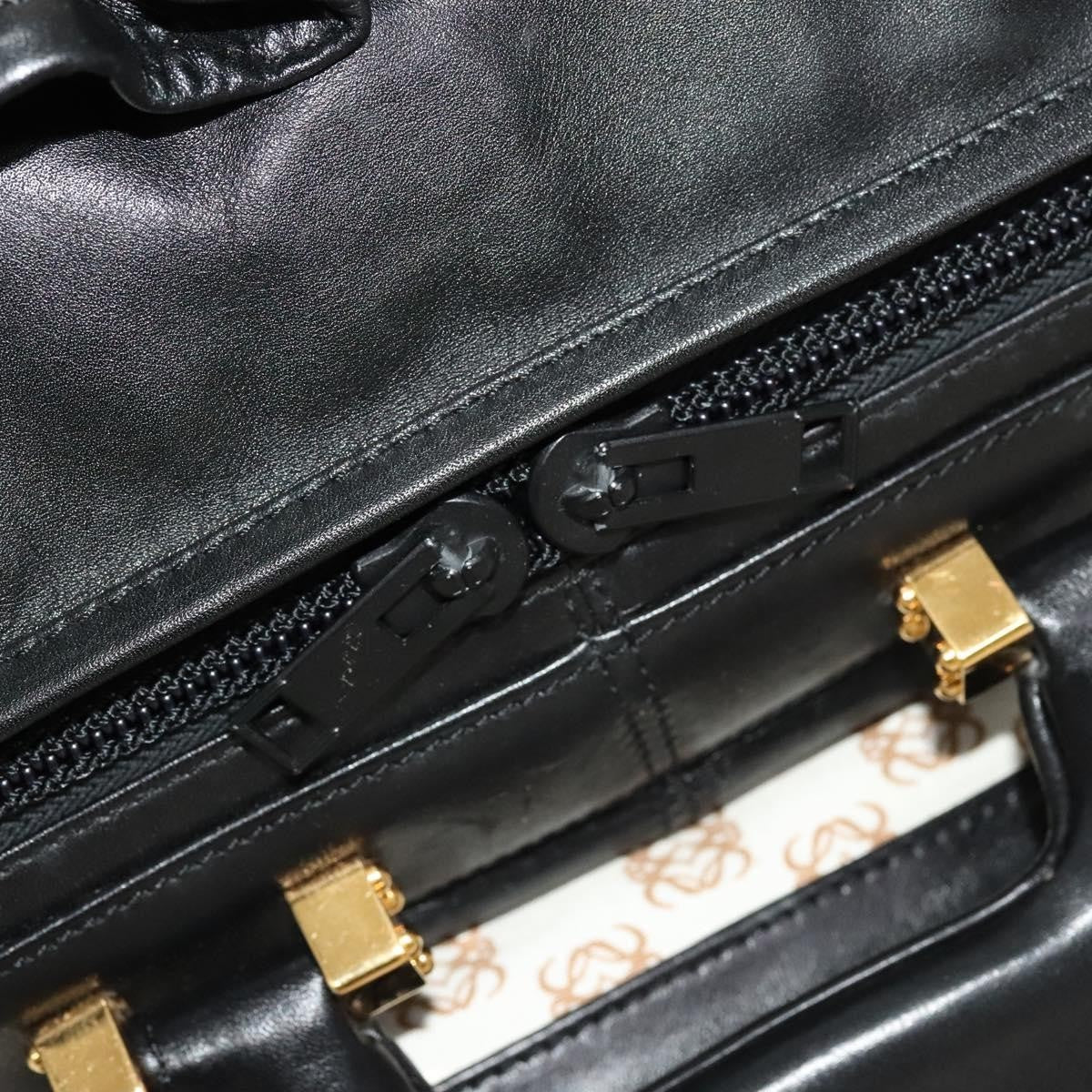Loewe Anagram Business Leather Black Leather Briefcase Bag (Pre-Owned)