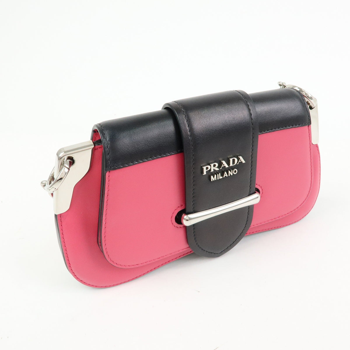 Prada Sidonie City Calf Pink Leather Shoulder Bag Bag (Pre-Owned)