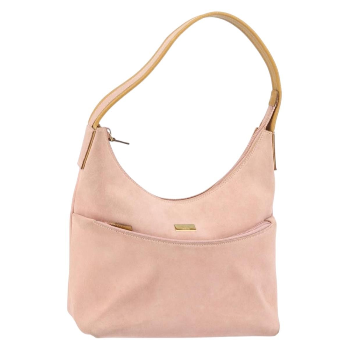 Gucci Vintage Suede Pink Suede Handbag (Pre-Owned)