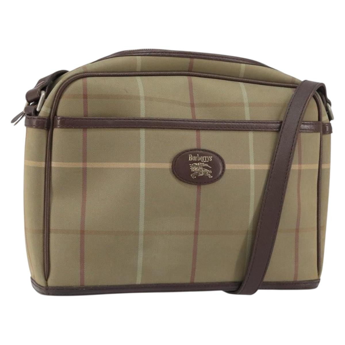 Burberry Nova Check Canvas Beige Canvas Shoulder Bag Bag (Pre-Owned)