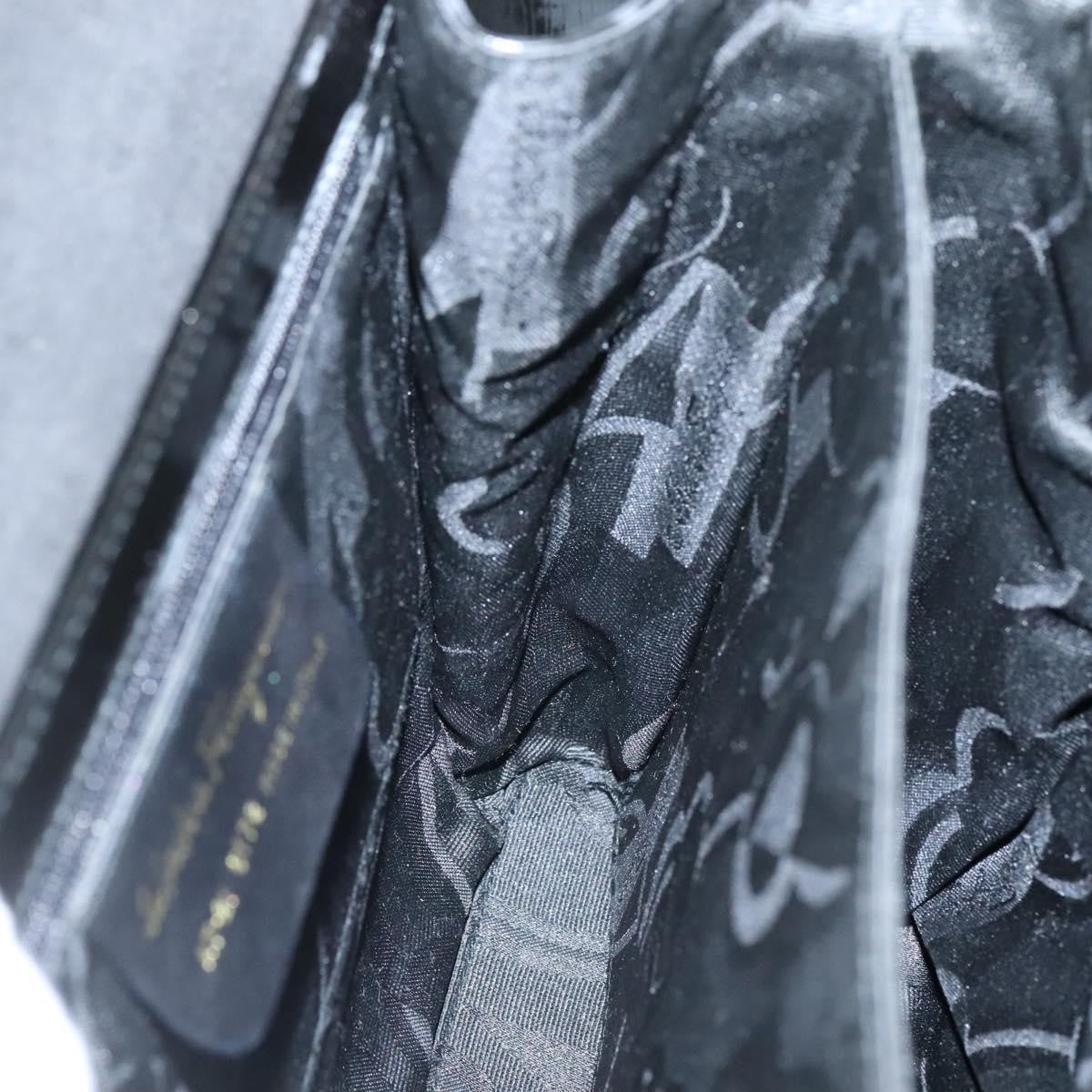 Salvatore Ferragamo Gancini Patent Leather Black Patent_Leather Shoulder Bag Bag (Pre-Owned)