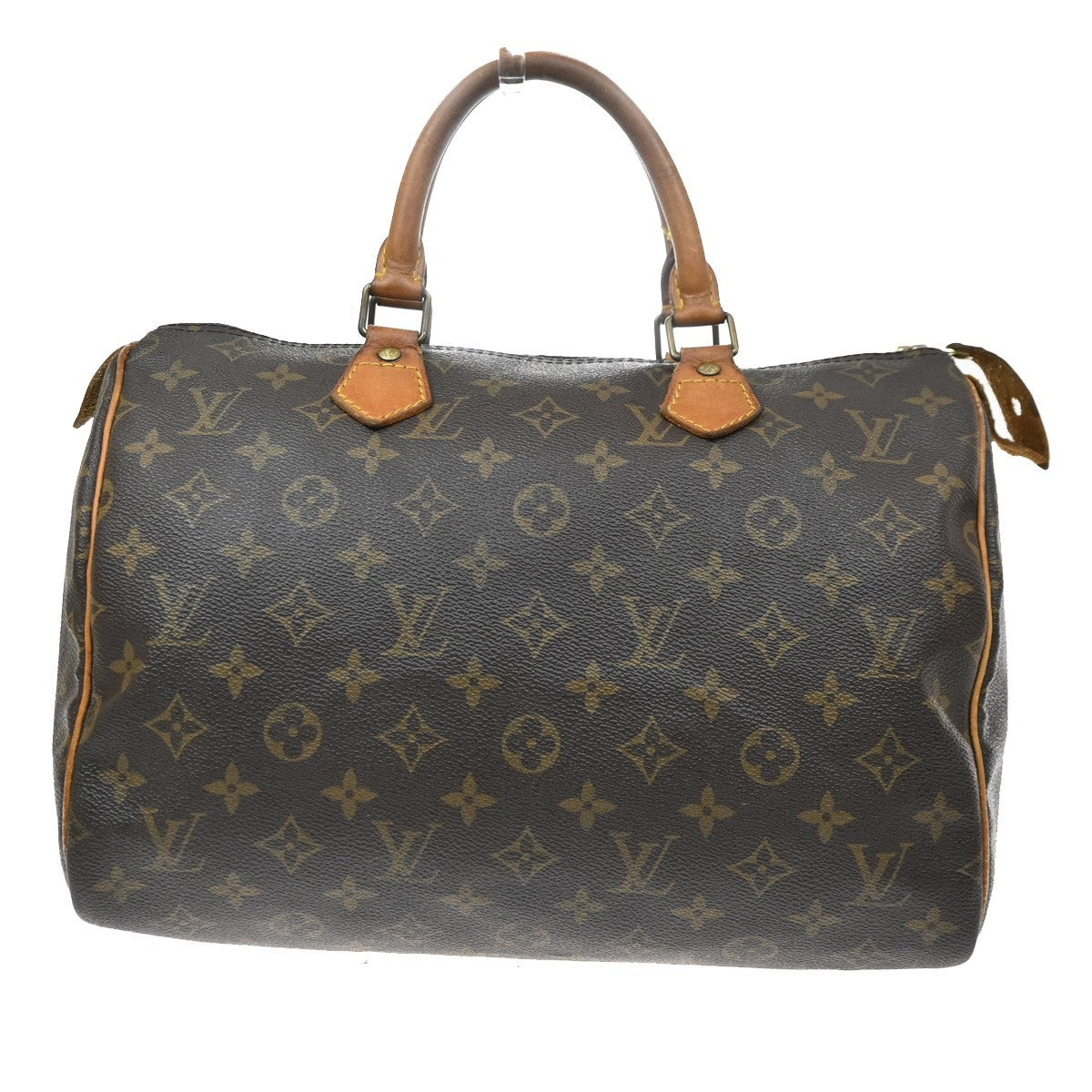 Louis Vuitton Speedy Monogram Canvas Brown Leather Handbag (Pre-Owned)