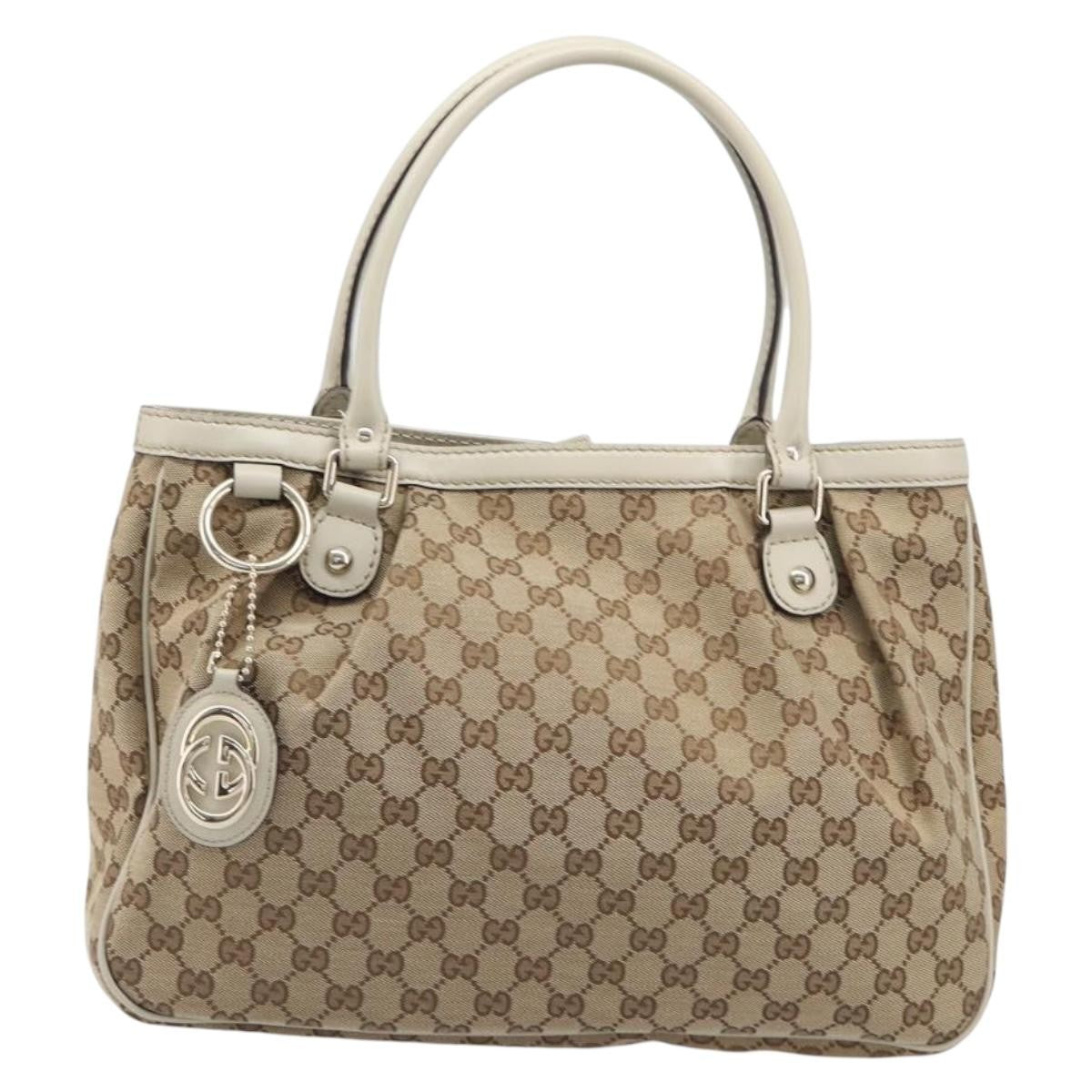 Gucci Sukey Top Handle Gg Canvas Beige Canvas Tote Bag Bag (Pre-Owned)