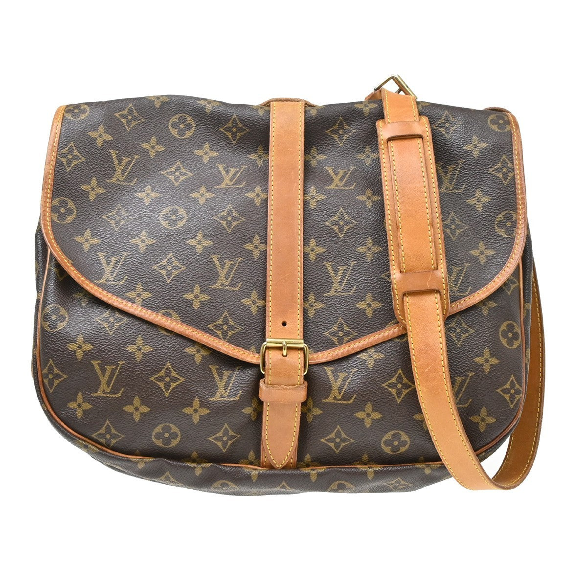 Louis Vuitton Saumur Monogram Canvas Brown Canvas Shoulder Bag Bag (Pre-Owned)