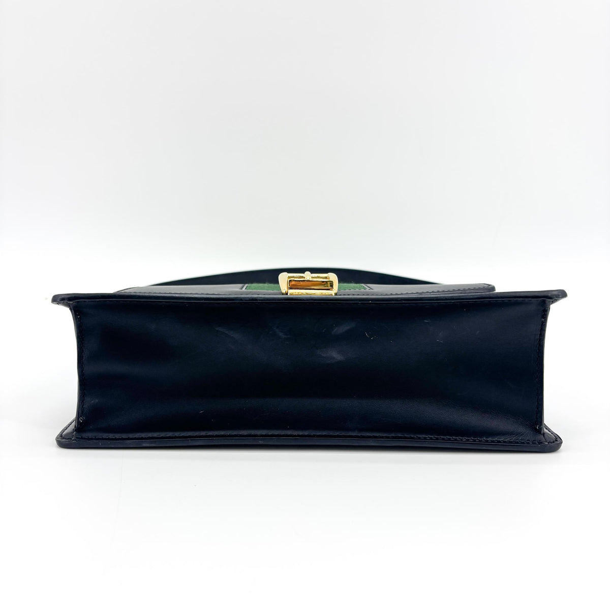 Gucci Sylvie Leather Navy Leather Shoulder Bag Bag (Pre-Owned)