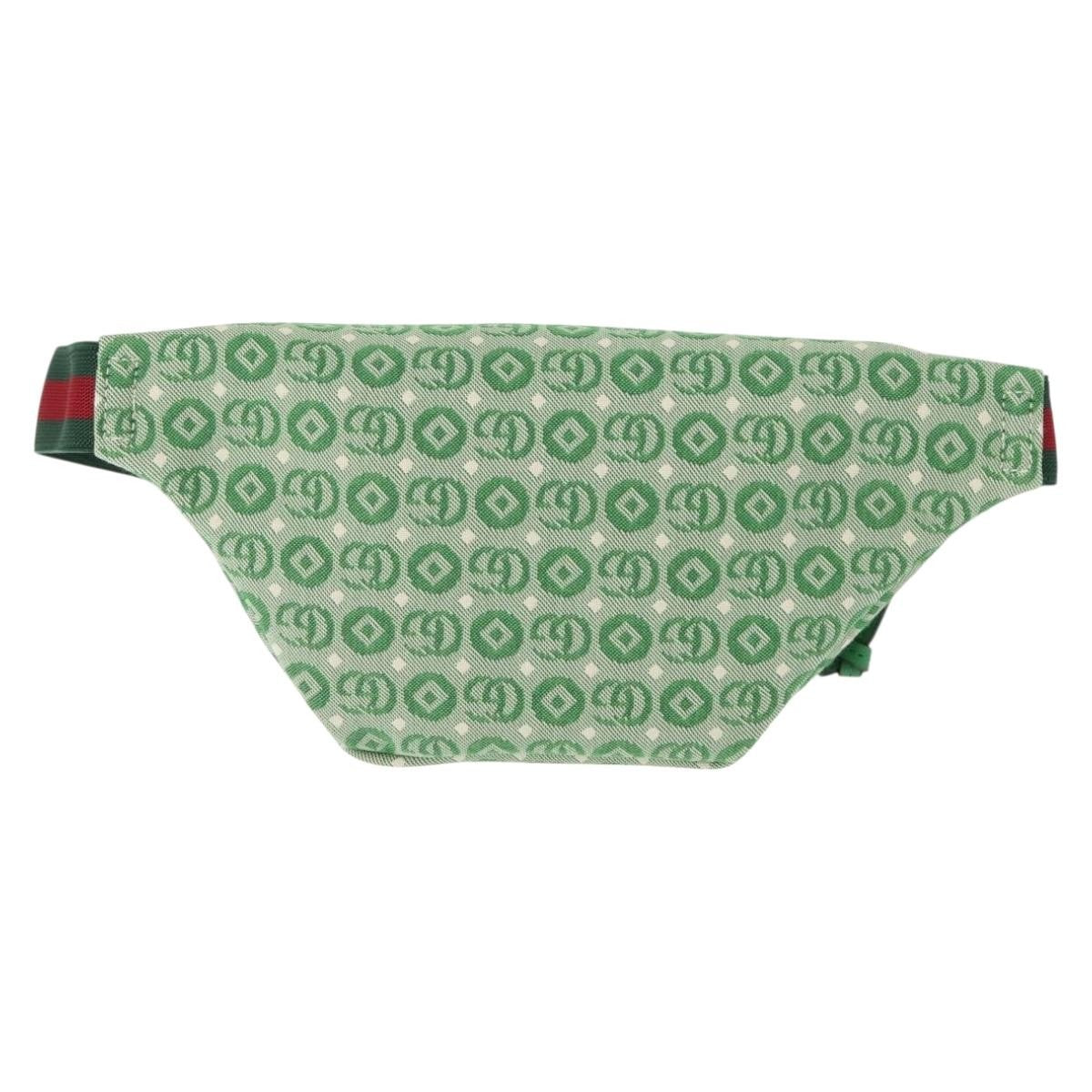 Gucci Waist Pouch Belt Gg Canvas And Leather Green Canvas Clutche & Pouche Bag (Pre-Owned)