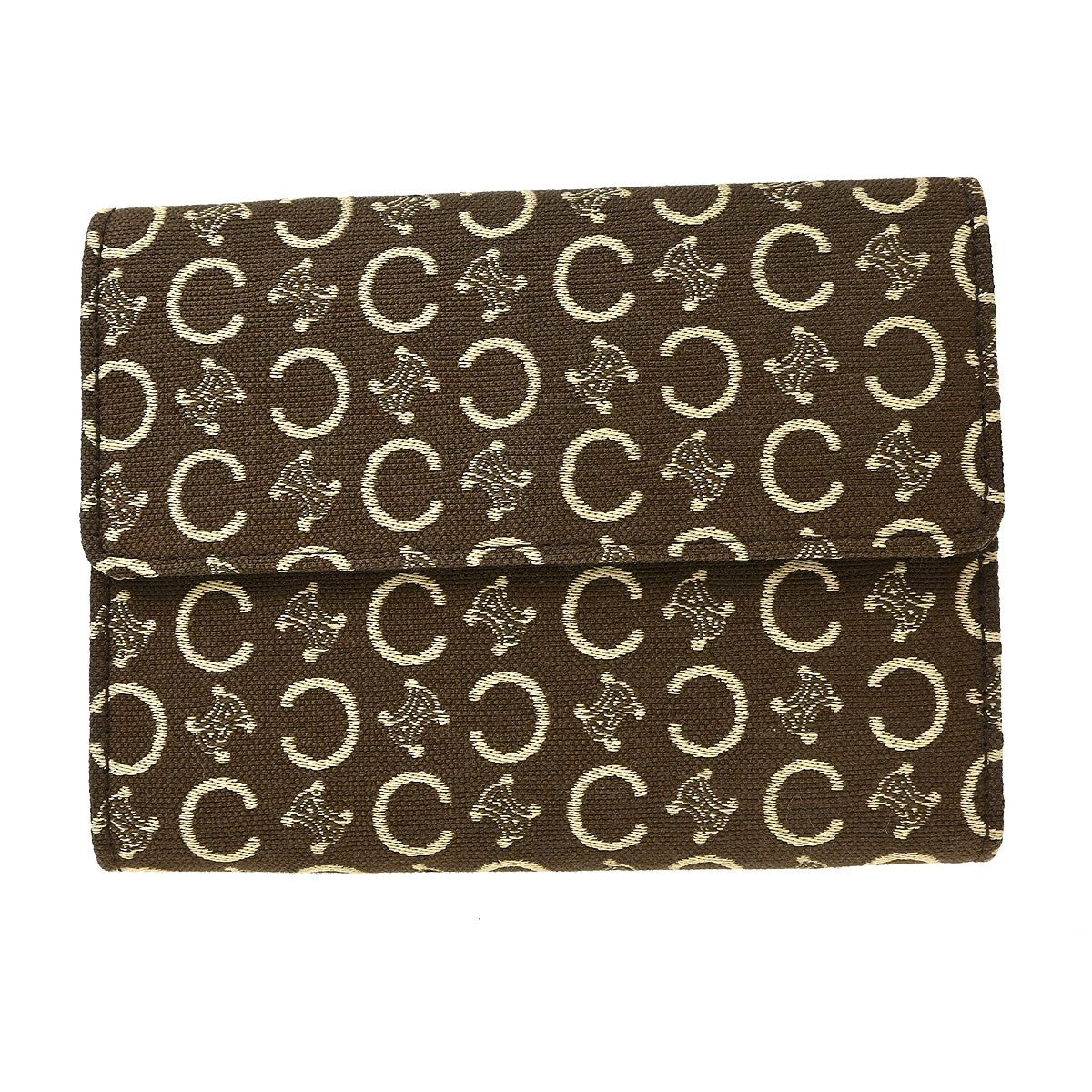 Celine Trifold C Macadam Brown Canvas Wallets Accessory (Pre-Owned)