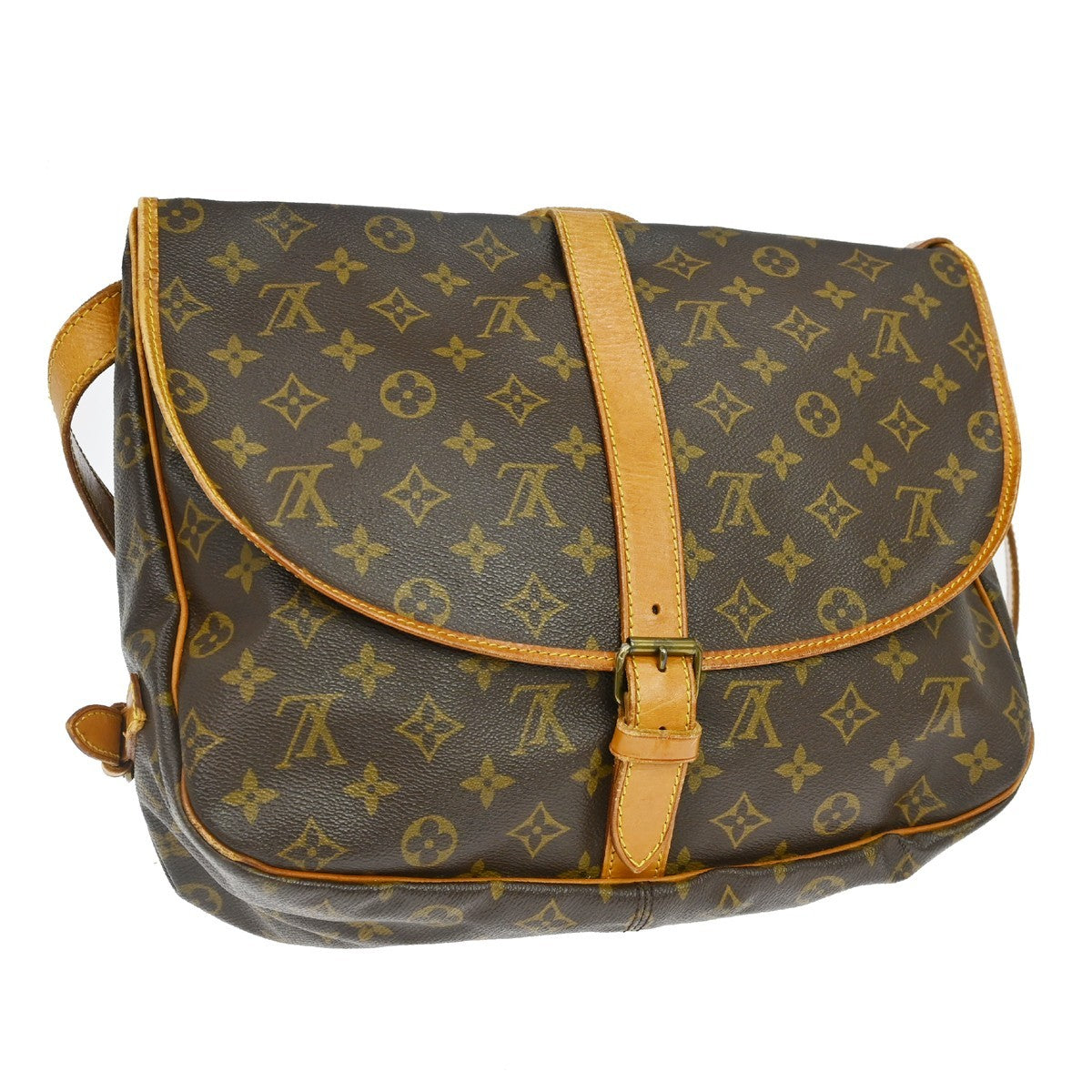 Louis Vuitton Saumur Monogram Canvas Brown Canvas Handbag (Pre-Owned)