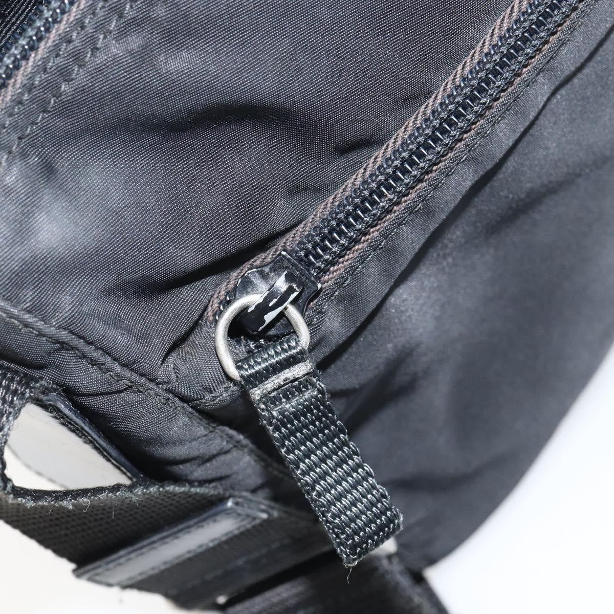 Prada Front Zip Messenger Quilted Tessuto Black Nylon Shoulder Bag Bag (Pre-Owned)