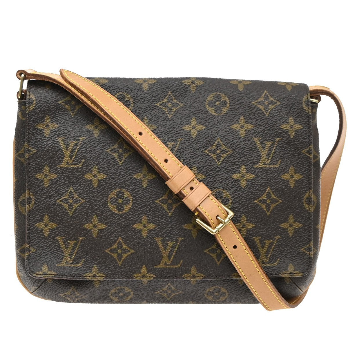 Louis Vuitton Musette Tango Monogram Canvas Brown Canvas Shoulder Bag Bag (Pre-Owned)