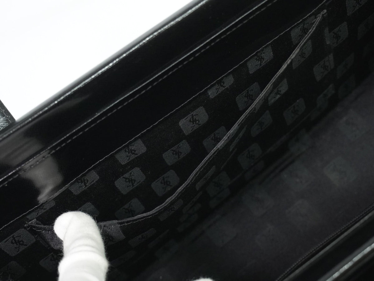 Saint Laurent Vintage Leather Black Leather Handbag (Pre-Owned)