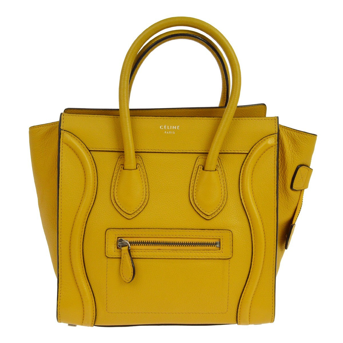 Celine Luggage Smooth Leather Yellow Leather Handbag (Pre-Owned)