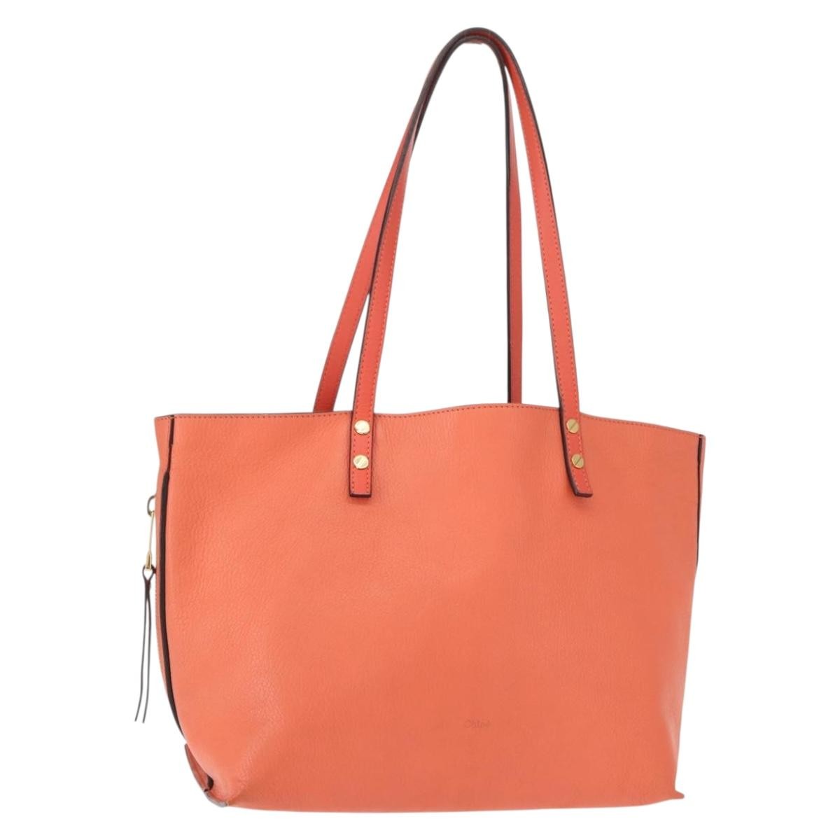 Chloe Dilan Tote Leather Pink Leather Tote Bag Bag (Pre-Owned)