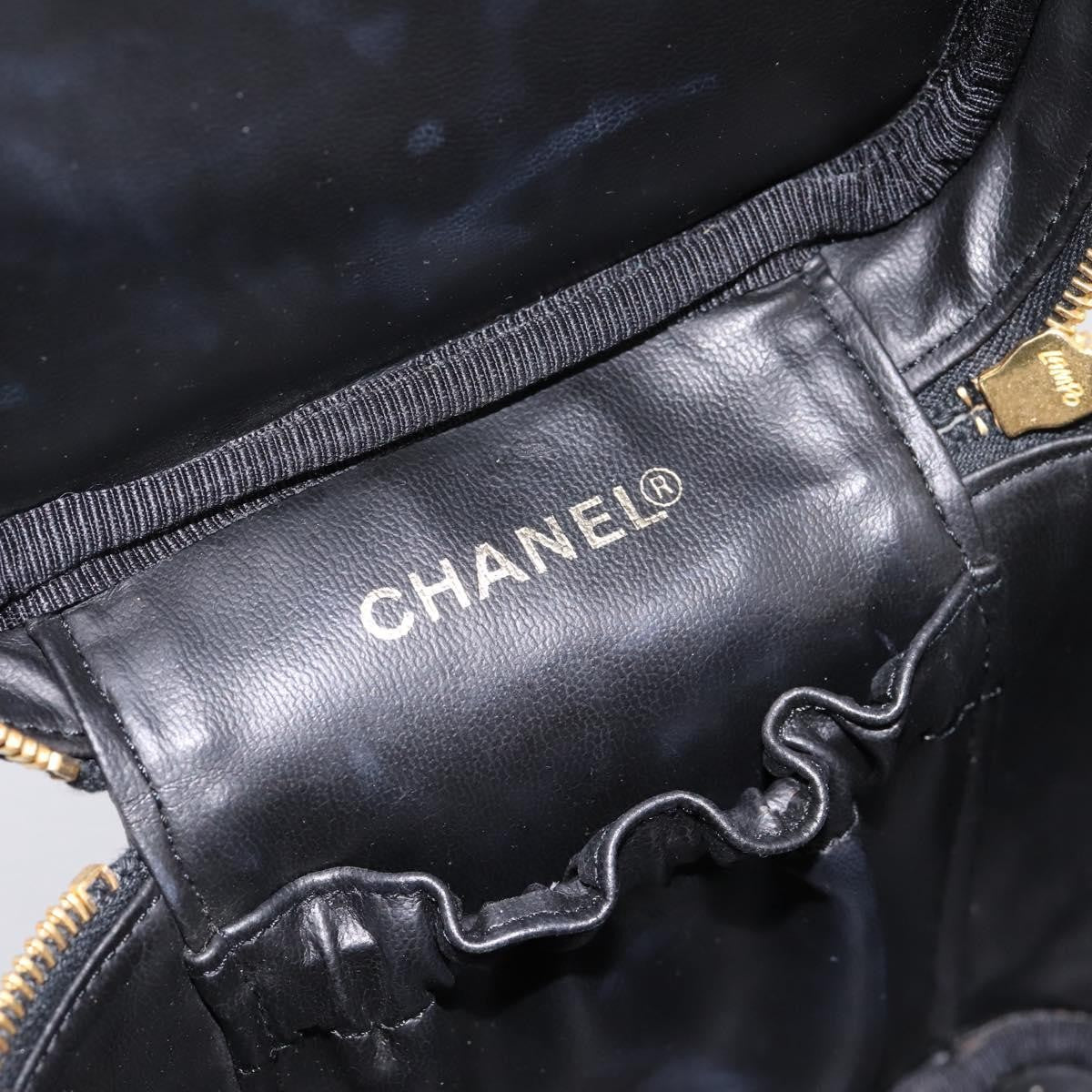 Chanel Vintage Timeless Cosmetic Case Caviar Black Leather Handbag (Pre-Owned)