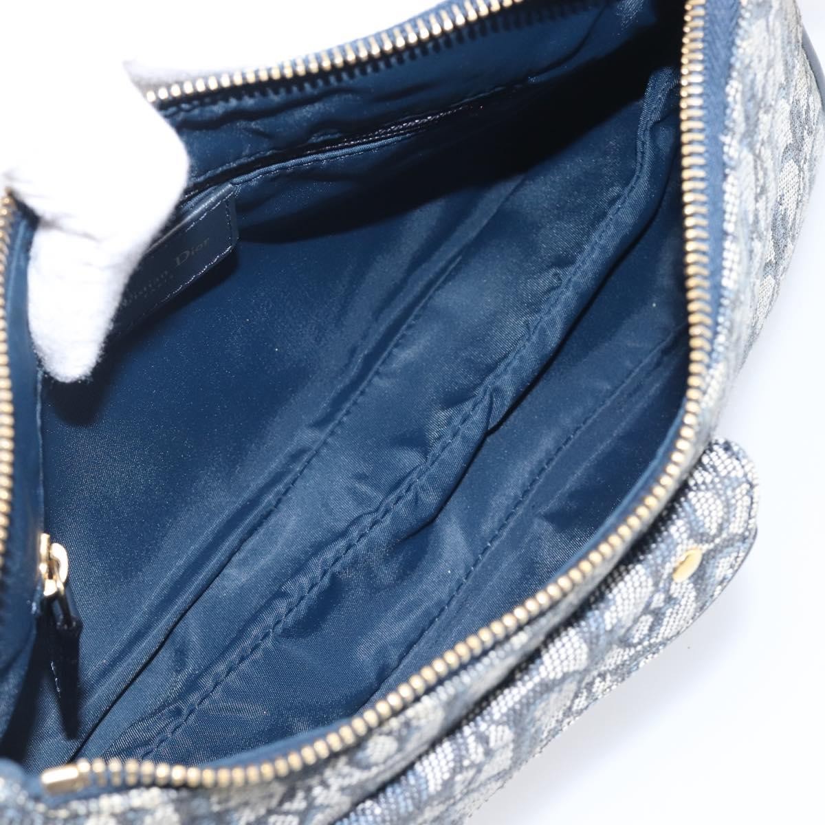Christian Dior Saddle Messenger Oblique Canvas Navy Canvas Clutche & Pouche Bag (Pre-Owned)