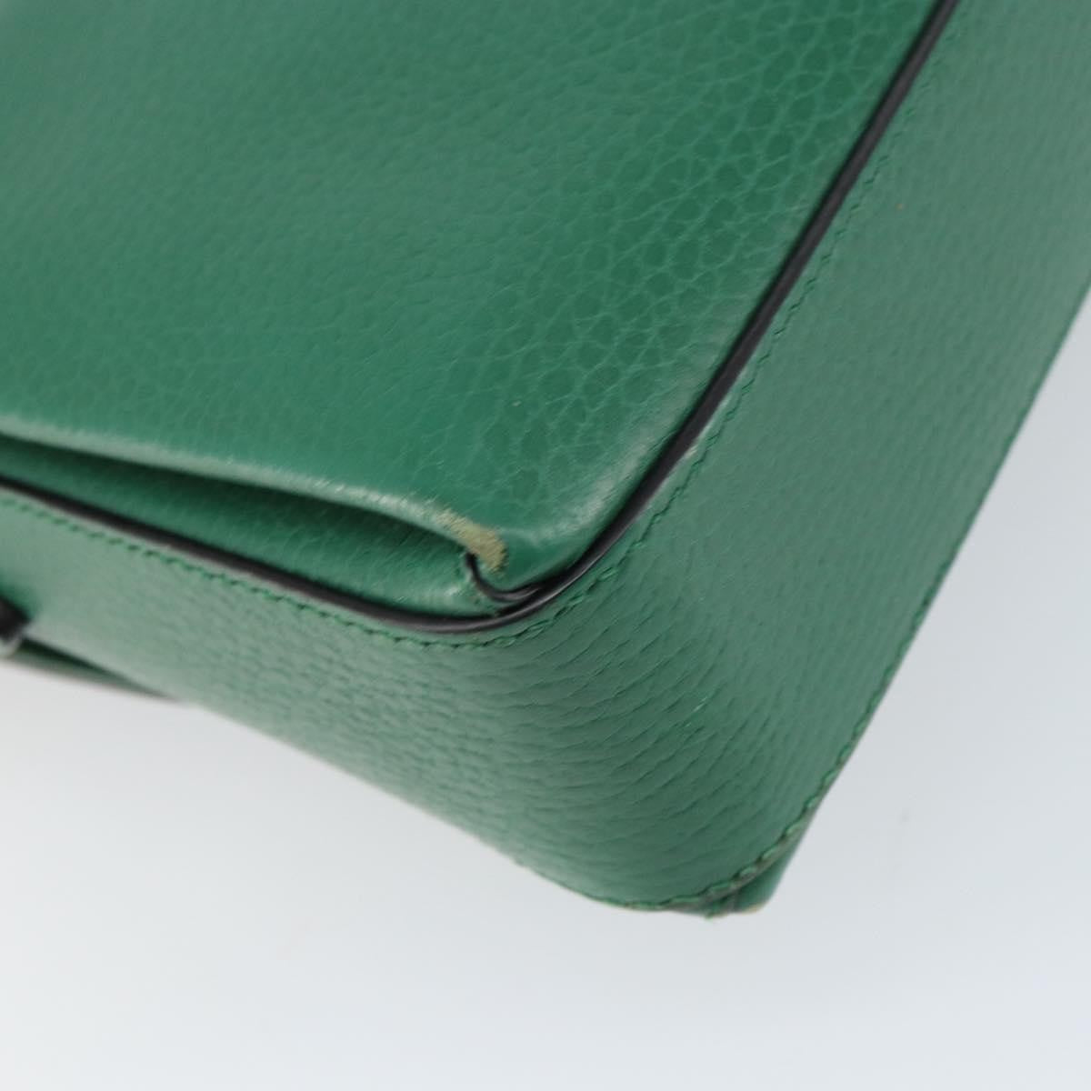 Gucci Interlocking Chain Leather Green Leather Shoulder Bag Bag (Pre-Owned)