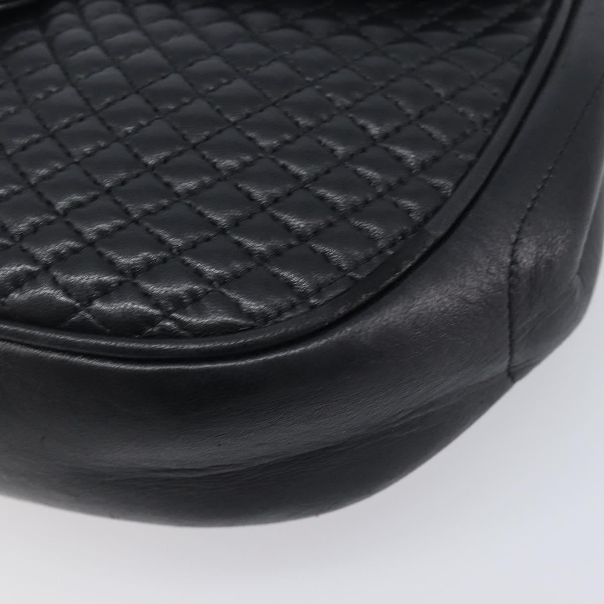 Bally Vintage Quilted Leather Black Leather Shoulder Bag Bag (Pre-Owned)