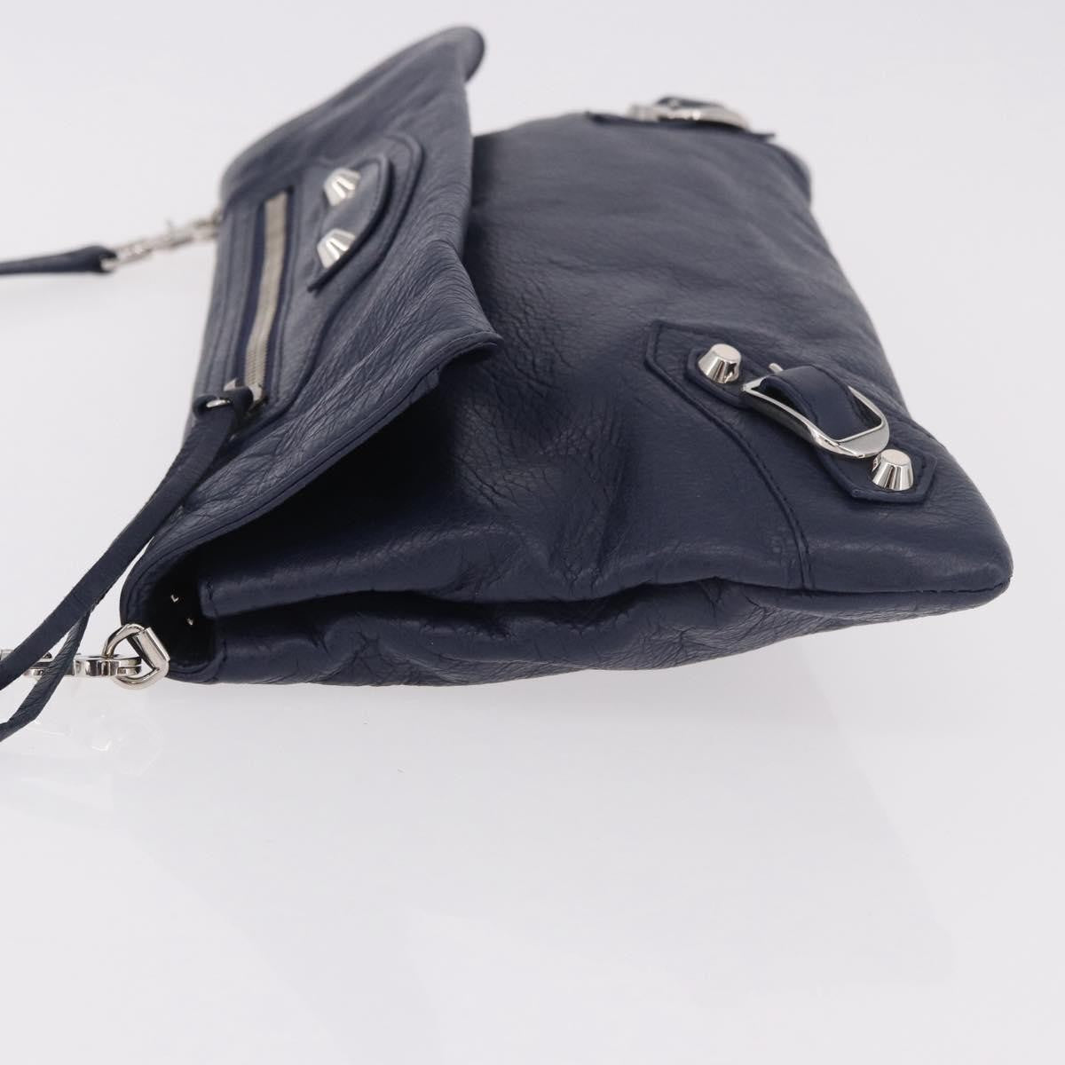 Balenciaga Classic Studs Envelope Strap Clutch Leather Navy Leather Clutche & Pouche Bag (Pre-Owned)
