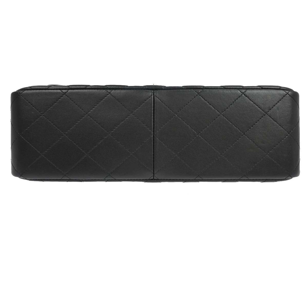 Chanel Vintage Classic Double Flap Quilted Lambskin Black Leather Handbag (Pre-Owned)
