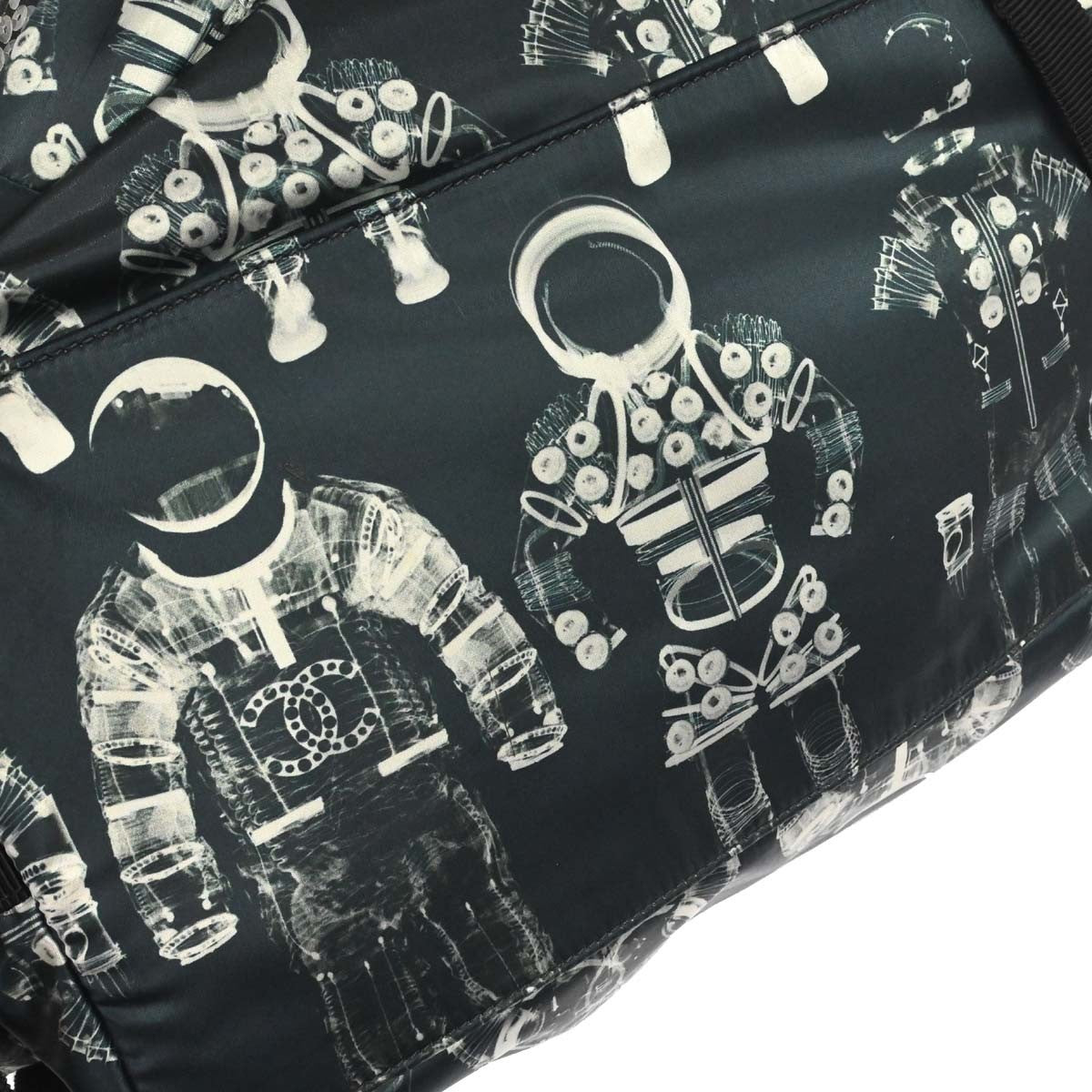 Chanel Astronaut Essentials Sequin Embellished Printed Nylon Navy Nylon Backpack Bag (Pre-Owned)