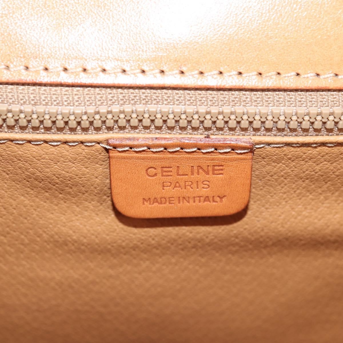 Celine Vintage Convertible Top Handle Macadam Coated Canvas Brown Canvas Handbag (Pre-Owned)