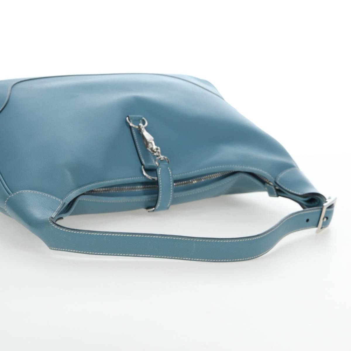 Hermes Trim Clemence Blue Leather Shoulder Bag Bag (Pre-Owned)