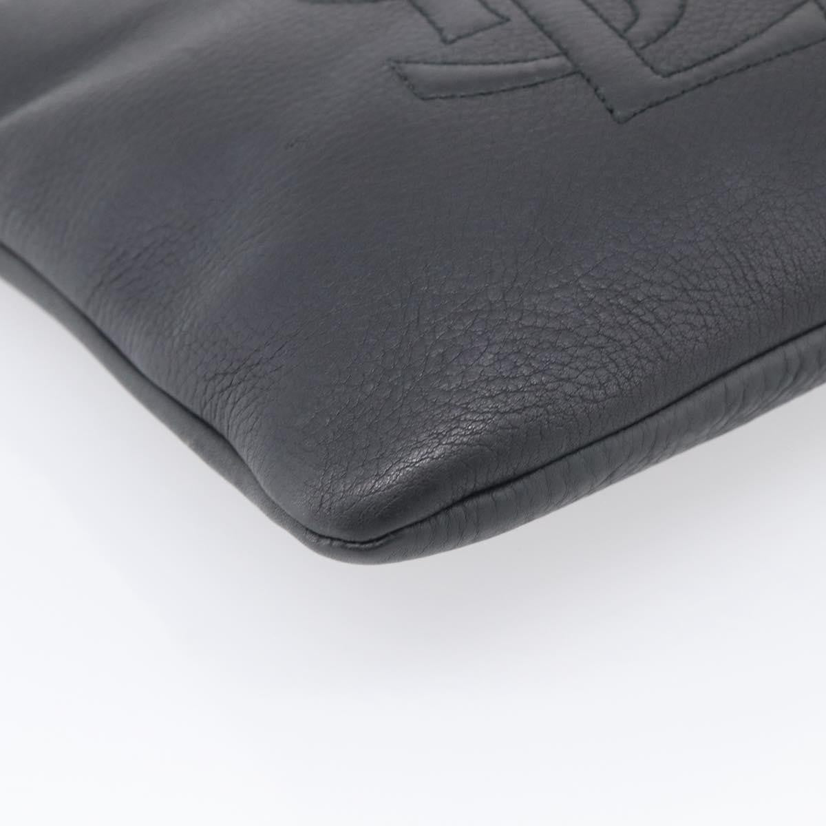 Saint Laurent Vintage Shoulder Bag Leather Black Leather Shoulder Bag Bag (Pre-Owned)
