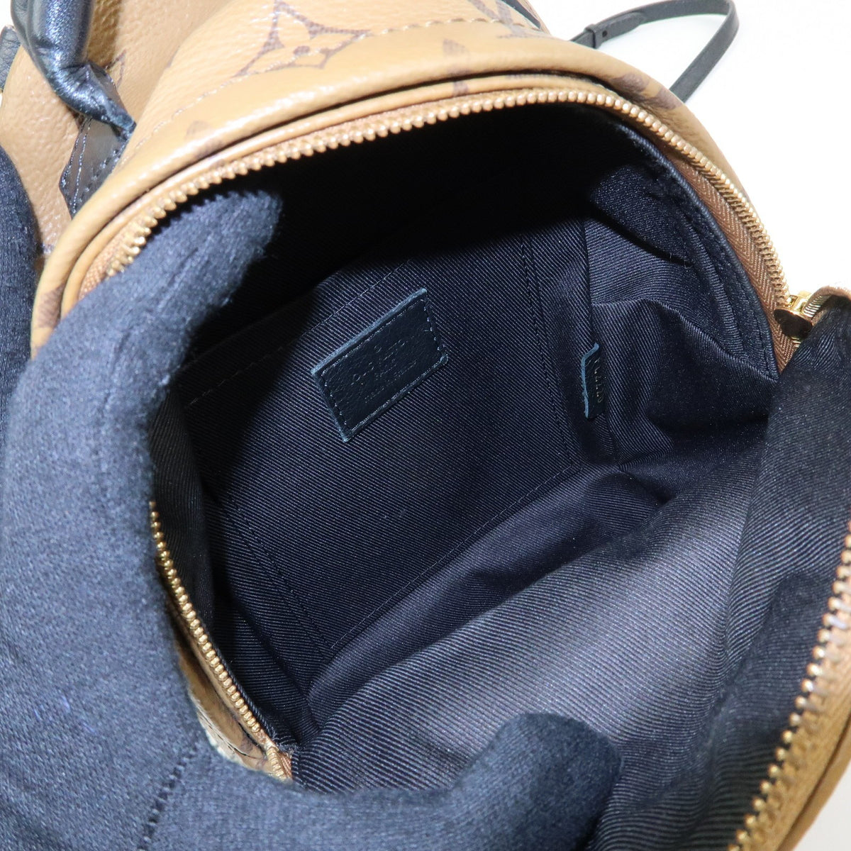 Louis Vuitton Palm Springs Reverse Monogram Canvas Brown Canvas Backpack Bag (Pre-Owned)