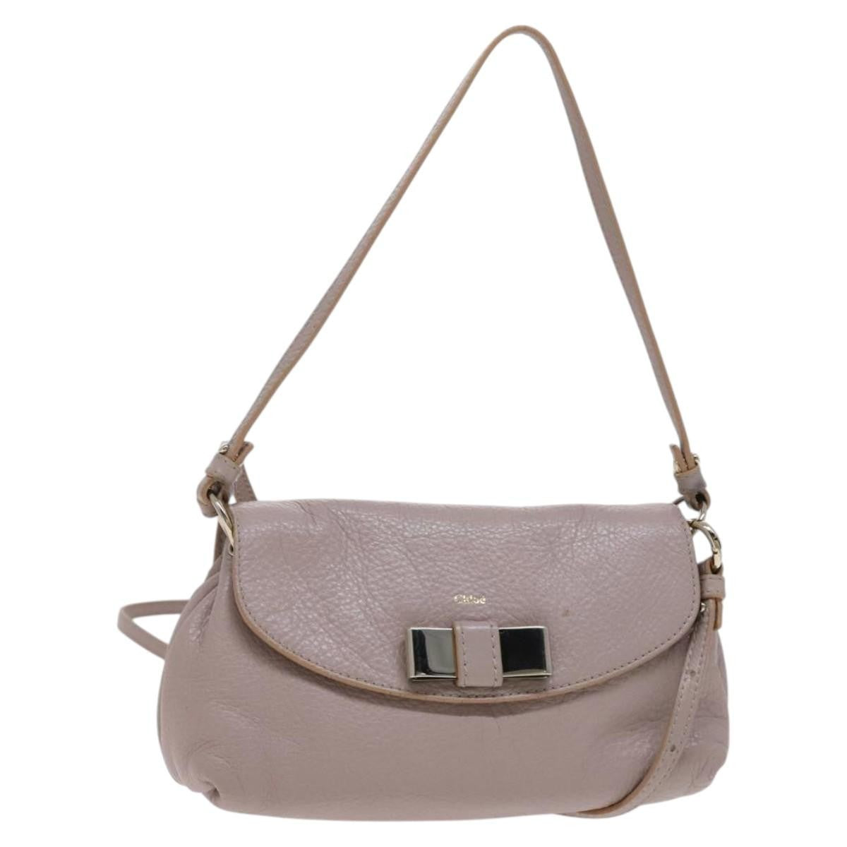 Chloe Lily Leather Purple Leather Shoulder Bag Bag (Pre-Owned)