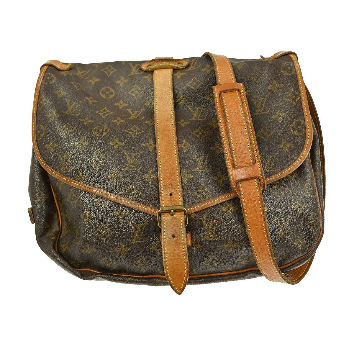 Louis Vuitton Saumur Monogram Canvas Brown Canvas Handbag (Pre-Owned)