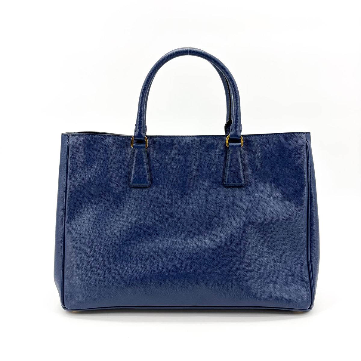 Prada Lux Open Saffiano Leather Blue Leather Tote Bag Bag (Pre-Owned)