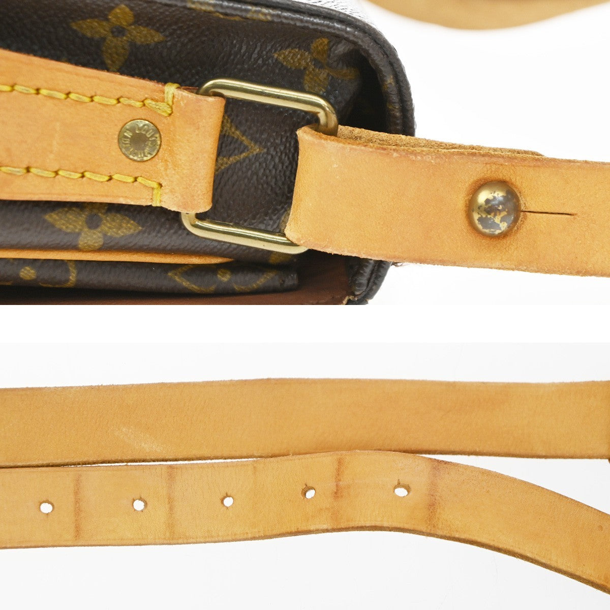 Louis Vuitton Cartouchiere Monogram Canvas Brown Canvas Shoulder Bag Bag (Pre-Owned)