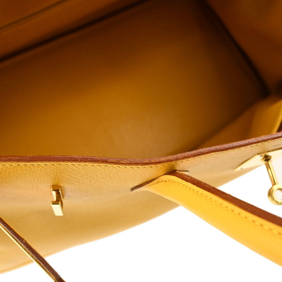 Hermes Birkin Yellow Courchevel With Gold Hardware Yellow Calfskin Handbag (Pre-Owned)