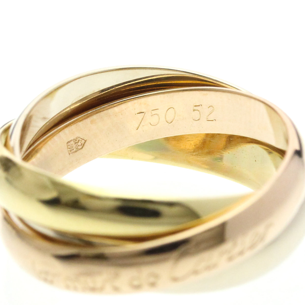 Cartier Trinity 18K Tricolor Gold Gold Gold Ring Jewelry (Pre-Owned)